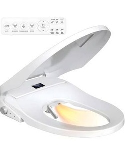 lot 3140 image: Bidet Toilet Seat, Electric Smart Heated Toilet Seat with Instant Warm Water & Dryer, Feminine & Front Rear Wash, Self-Clean Nozzle, Night Light, Wireless Remote, Soft Closed Toilet Lid, Elongated