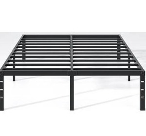 lot 3149 image: Metal Bed Frame,King Size Bed Frame with Storage Space,Heavy Duty Sturdy Mattress Foundation,Easy Assembly,No Box Spring Needed, Black,16 Inch,King