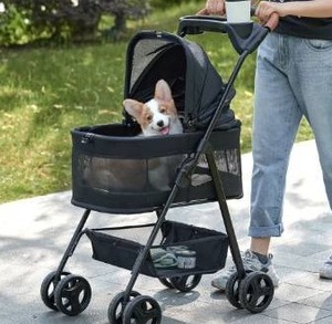 lot 3154 image: 3 in 1 Pet Stroller with Removable Carrier, Folding Stroller for SmallMedium Dogs and Cats, Waterproof, All-Terrain, with Sun Shades, Car Seat