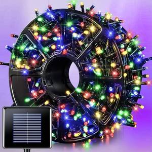 lot 3159 image: JMEXSUSS 600 LED Solar Christmas Lights Outdoor, 206.7 ft Multi Colored Christmas Lights Outdoor Waterproof, 8 Modes Solar String Light for Outside Garden Yard Patio Tree Xmas Decorations