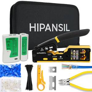 lot 3167 image: RJ45 Crimp Tool, Ethernet Crimper Tool Kit With CARRYING CASE, All-In-One Pass Through Network Cable Tool For Cutting, Stripping, Crimping Cat5 Cat6 RJ45 RJ11 RJ12 &nbspIdeal For Home DIY, IT Technicians