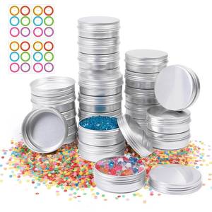 lot 3181 image: AuroTrends 2oz Tins with Lids 24 Pack Silver Aluminum Lip Balm Tin Jars with Screw Cap Salve Tins, including 24 Stickers for Cosmetic Samples, Candles and DIY Crafts (60ml-24Pack)