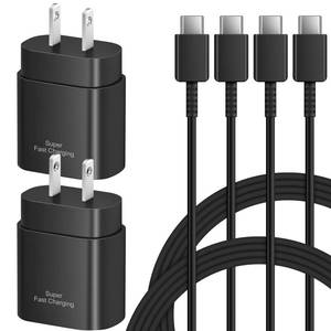 lot 3187 image: Type C Charger Fast Charging for Samsung - 25W USB C Charger Block, Android Phone Wall Charging with 6Ft Type C to C Cable for Galaxy S25 UltraS25S25S24 UltraS24S24S23S22Note 20 (Black)