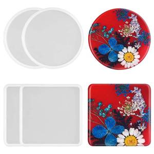 lot 3227 image: 4 PCS Thickened Coaster Resin Molds, Coaster Silicone Molds for Epoxy Resin, Epoxy Resin Molds for DIY Resin Coasters Bowl mats, Candle Holders, Home Decoration