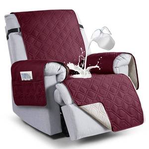 lot 3268 image: VANSOFY 100% Waterproof Recliner Chair Covers, Recliner Cover Non-Slip Dog Chair Cover Furniture Protector Washable Slipcover with Pocket, Elastic Straps for Pets, Dogs(Burgundy, 30)