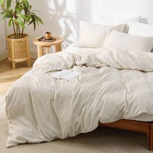 lot 3271 image: Bedsure Duvet Cover King Size - Soft Cationic Dyed Duvet Cover Set for Kids with Zipper Closure, 3 Pieces Bedding Set(Beige, 104x90)
