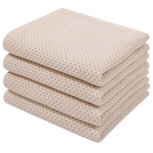 lot 3282 image: Homaxy 100% Cotton Waffle Weave Kitchen Dish Towels, Ultra Soft Absorbent Quick Drying Cleaning Towel, 13 x 28 Inches, 4-Pack, Beige