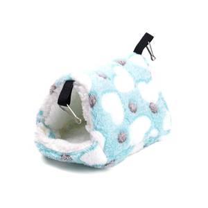 lot 3307 image: PETSPLICITY Cozy Hideout House for Small Animals - Soft Washable Bed for Guinea Pigs, Chinchillas, Hamsters and Hedgehogs Warm Comfortable Pet Hideaway with Plush and Fleece for Winter (Blue)