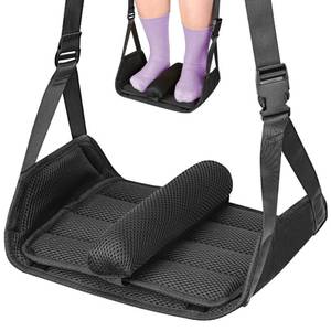 lot 3317 image: Babenest Airplane Foot Hammock, Foldable Leg Rest Support with Adjustable Strap and Thicken Bottom, Portable Under Desk Flight Footrest Holder for Air Travel, Office & Car