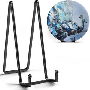 lot 3326 image: IPAME 16 Inch Heavy Duty Plate Stand (2 Pack) - Metal Display Easel for Large Plates, Picture Frames, Signs, Posters, Decorative Platters