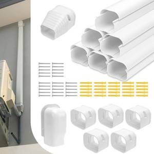 lot 3339 image: Cenipar 3 W 8ft Mini Split Line Set Cover Kit, Line Set Cover Kit for Mini Split, Decorative PVC HVAC Line Set Cover for Air Conditioners and Heat Pumps, Easy Installation, White