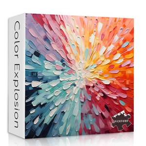 lot 3350 image: Impossible Puzzles 1000 Piece, Colorful Hard Difficult Puzzle for Adults, Gradient Rainbow Challenging Jigsaw Art Painting