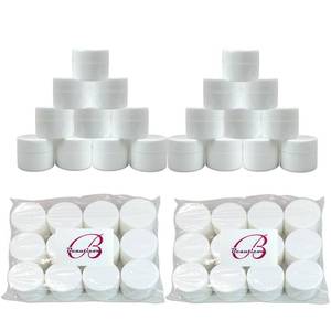 lot 3351 image: Beauticom 24 Pieces 7G7ML (0.25oz) WHITE Sturdy Thick Double Wall Plastic Container Jar with Foam Lined Lid for Scrubs, Oils, Salves, Creams, Lotions - BPA Free (Quantity 24 Pieces)