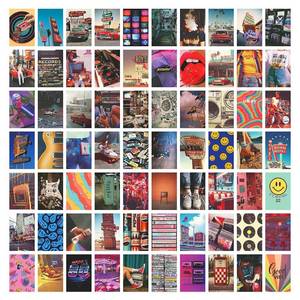lot 3356 image: BOPART 70pcs Wall Collage Kit Aesthetic Picures, Retro 80s Room Decor Aesthetic Collage Picture Wall Decor for Teen Girls Boys Room Bedroom Dorm (4x6 inch)