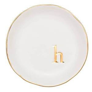lot 3360 image: COLLECTIVE HOME - Ceramic Jewelry Tray, Decorative Trinket Dish for Rings Earrings Necklaces Bracelet Watch Keys, Birthday Mothers Day Christmas Gift for Women, 4.75, White Surface (H)