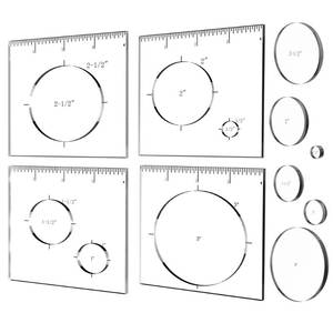 lot 3365 image: Monliful Pack of 4 Circle Inlay Template Set Router Templates for Woodworking,Router Jig Templates Decorative Templates