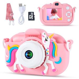 lot 3374 image: Kids Camera Toys for 3-8 Year Old Girls and Boys, Children Digital Camera with Cute Soft Silicone Case, 1080P Video Camcorder Present with 32GB SD Card Birthday Gift for Kids