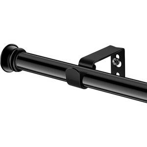lot 3410 image: Small Curtain Rods for Windows 30 to 60 58 Inch Standard Decorative Black Curtain Rod with Brackets Easy to Install for Bedroom Living room Kitchen