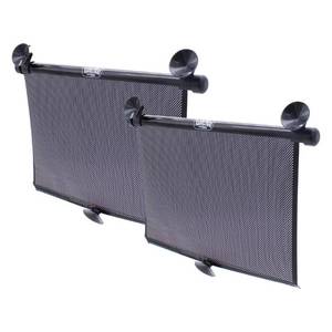 lot 3411 image: Toddleroo by North States - Extra Wide Car Window Shades for Baby Car Shades for Side Windows - Retractable Pull-Down Roller - Black - 2-Pack