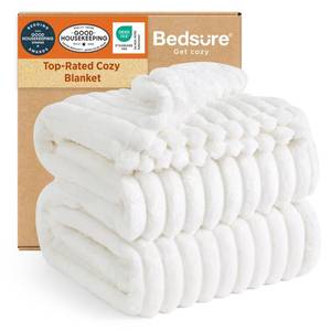 lot 3414 image: Bedsure GentleSoft Blankets Queen Size for Bed - Cozy Soft Sofa Couch Cover Blankets for Women, Cute Large Bedding Fleece Throws for Girls, Off White, 90x90 Inches