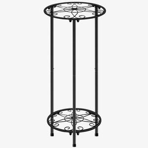 lot 3416 image: CASIMR Plant Stand Indoor Outdoor, Metal Rustproof Flower Shelf 2 Tier 23.9 inch, Tall Multiple Plant Pot Holder Rack for Garden Patio Living Room Corner Balcony, Black