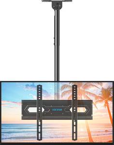 lot 3417 image: USX STAR Ceiling TV Mount for 26-65 inch TVs, 360° Swivel Full Motion Ceiling Mount TV Bracket, Height Adjustable, Tilt TVs Ceilings Mounts, Supports up to 110 Lbs, Max VESA 400x400mm