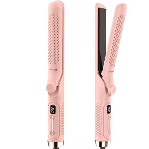 lot 3421 image: 360° Airflow Styler Curling Iron - 1.25 Inch Hair Straightener and Curler 2 in 1 with Vented Cool Air to Lock in Style, Extra LongFlat Iron Curling Wand, Dual Voltage for Europe Travel
