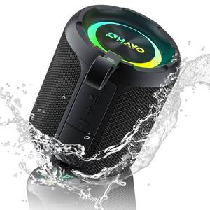 lot 3428 image: OHAYO 40W Wireless Portable Bluetooth Speaker with Lights, IPX7 Waterproof, Loud Sound, RGB Lights,TWS Pairing, AUX&TF-Card in, for HomePartyTravelOutdoorBeach