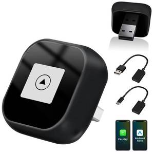 lot 3456 image: 2 in 1 Wireless CarPlay & Android Auto Adapter, 2025 Upgraded Mini CarPlay Dongle Converts Wired to Wireless, Plug & Play, Auto Connect, Compact Design for iPhone & Android with USBUSB-C Port Black