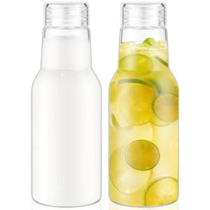 lot 3460 image: CWHHRN 17 Oz Glass Juice Bottles with Lids, Glass Bottles, BPA Free, Borosilicate Glass for Juicing, Smoothies, Infused Water, Beverage Storage, Shaker Bottles (2 Pack)