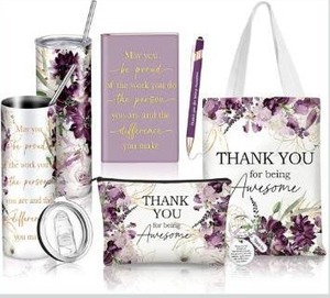 lot 3493 image: 6 Pcs Valentines Day Gifts for Office Coworker Female Women Thank You May You Be Proud Ink Flower Gifts for Employee Staff Volunteer Administrative Professional Assistant(Elegant Style