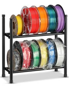 lot 3503 image: AHOWPD Desktop 3D Printer Filament Storage Rack - Tabletop 2-Tier Organizer for Filament Spools, Holds 5 Spools per Layer, for PLAABSTPU Filament (2-Tier)