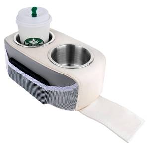 lot 3505 image: marinexplore Pontoon Cup Holder,Boat Seat Cup Holder,Double Drink Holder,Portable Cup Beverage Mobile Phone Holders for Pontoon Boat Sofa,RV Couch,Car Back Seat(White&Gray)