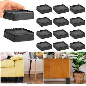 lot 3509 image: EGTTGIN Bed Risers 1 inch, 2 inch, 3 inch, 4 inch Heavy Duty, Adjustable Furniture Riser for Table Desk Couch Sofa Chair Recliner Leg Frame Dorm, Stackable Bed Raisers Blocks (Black 12 Pack, 1 inch)