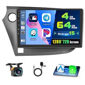 lot 3513 image: 464G Android 15 Car Stereo for Honda Insight 2009-2014,9 inch IPS 1280  720 Touch Screen Radio Wireless Apple Carplay Android Auto 5G WiFi Bluetooth GPS FM RDSFree AHD Backup Camera