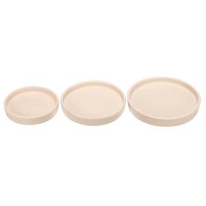 lot 3519 image: M METERXITY 3 Pack Planter Saucers - Ceramic Plant Tray Flower Pot Drip Trays Round Apply to OutdoorGarden (456inch, Ecru White)