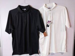 lot 67210 image: APPEARS NEW - Corner Stone & Blue Generation Mens Polo Shirts, Black & White. (Size Medium) 2 Pack