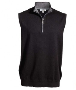 lot 67212 image: APPEARS NEW - Edwards Andrew Rohan Black Quarter-Zip Vest,  Size Large