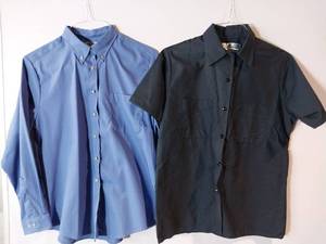 lot 67239 image: APPEARS NEW - Edwards & RedKap Ladies Button-Down Dress Shirts, Navy & Blue (Size Medium) 2 Pack