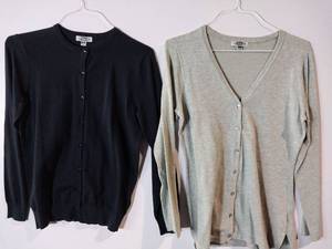 lot 67247 image: APPEARS NEW - Edwards Womens Button-Down Cardigan Set - Black and Gray (Size Small) 2 Pack