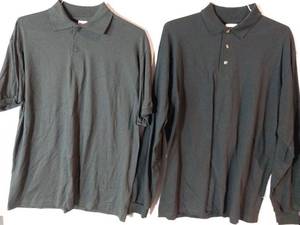 lot 67249 image: APPEARS NEW - Anvil Long Sleeve and Short Sleeve Mens Polo Shirts, Black (Size Large) 2 Pack