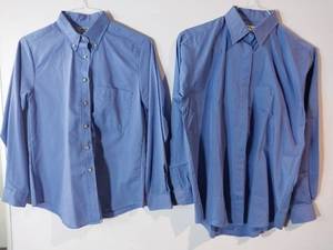 lot 67251 image: APPEARS NEW - Edwards Womens Long Sleeve Button-Down Shirt, Blue (Size XS) 2 Pack