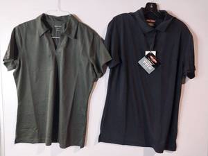 lot 67257 image: APPEARS NEW - Sport-Tek and Tru-Spec Performance Ladies Polo Shirts, Grey & Navy (Size Large) 2 Pack