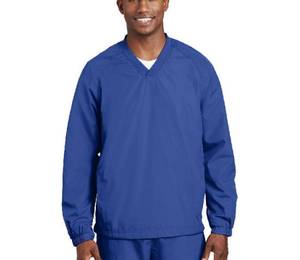 lot 67273 image: APPEARS NEW - Sport-Tek Blue V-Neck Pullover Windbreaker 2XL