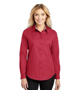 lot 67311 image: APPEARS NEW - Port Authority Ladies Red Button-Down Shirt (Size Small)