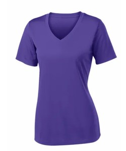 lot 67305 image: APPEARS NEW - Sport-Tek Ladies Purple V-Neck T-Shirt (Size XL)