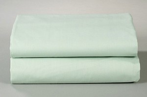 lot 67397 image: FACTORY SEALED - Thomaston Mills T-180 No Iron Percale Fitted Sheets Seafoam - (39x80x9)  - Retail $85