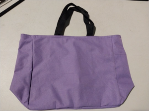 lot 67407 image: APPEARS NEW - Purple Canvas Tote Bag with Black Handles