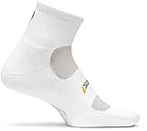 lot 67328 image: APPEARS NEW - Feetures Womens Light Cushion Quarter Socks, Small (4-6.5), White