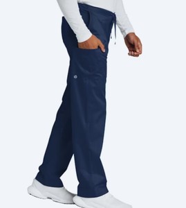 lot 66508 image: APPEARS NEW - Navy Blue Scrub Uniform Pants (Size Large) 2 Pack